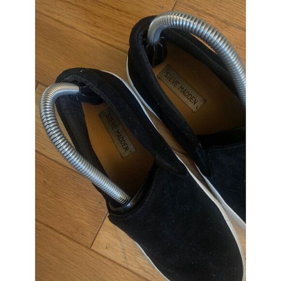 Steve Madden Gills women's black suede slip on platform casual shoes size 8.5 - Picture 3 of 7